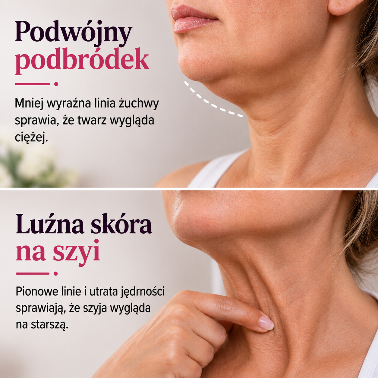 Kobieta oglądająca swój profil w lustrze